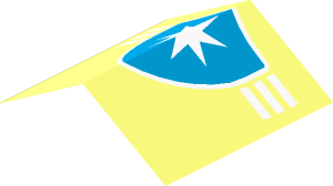 Sticker  3.8 x  4.4 with Maersk Blazon (Formed)