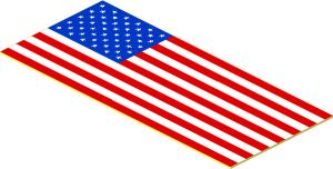 Sticker  0.7 x  1.6 with United States Flag