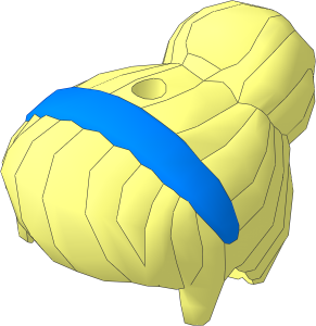 Figure Friends Hair with Top Knot Bun and Medium Blue Hair Band Pattern