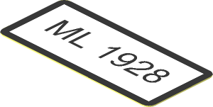Sticker  0.8 x  1.8 with "ML 1928"