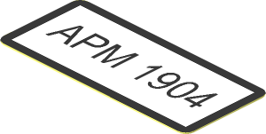 Sticker  0.8 x  1.8 with "APM 1904"