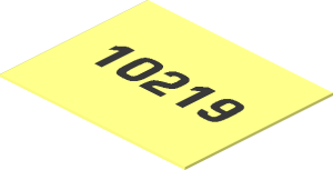 Sticker  0.8 x  1 with Black "10219"