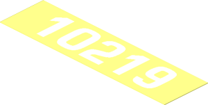 Sticker  1 x  3.8 with White "10219"