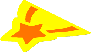 Sticker  2.9 x  4.2 with Orange and Yellow Shooting Star (Formed)