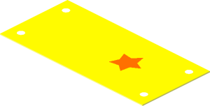 Sticker  0.9 x  1.9 with Orange Star and Medium Lavender "STEPH 01" on Yellow Background
