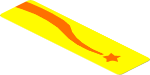 Sticker  0.9 x  2.9 with Orange and Yellow Shooting Star, Z-Shape