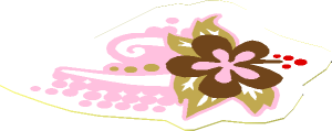 Sticker  2.1 x  1.9 with Bright Pink and Medium Azure Flower