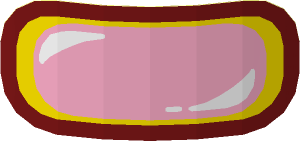 Sticker  1.3 x  2.6 Rounded Rectangle with Bright Pink Window (Formed)