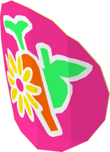 Sticker  1.6 x  1.6 Round with Flower, Carrot and Apple (Formed)