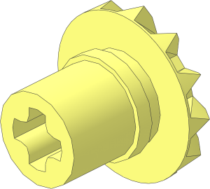 ~Technic Gear 12 Tooth Bevel with Single Axle Joiner
