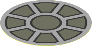 Sticker  1.8 x  1.8 Round with Dark Bluish Grey Window