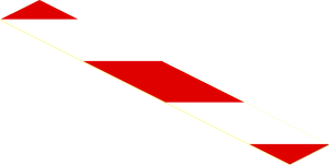 Sticker  0.75 x  5.5 Red/White Diagonal Stripes Right Up