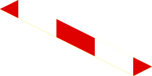 Sticker  0.75 x  5.5 Red/White Diagonal Stripes Left Up