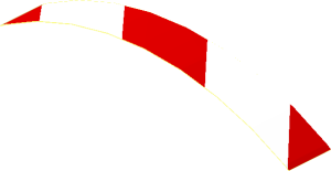 Sticker  0.75 x  5.5 Red/White Diagonal Stripes Left Up (Formed)