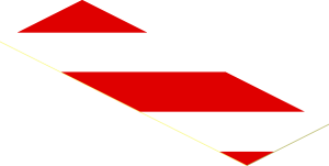 Sticker  1.5 x  4.5 Red/White Diagonal Stripes Right Up
