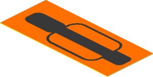 Sticker  0.75 x  1.75 Black Vehicle Door Handle Right on Orange