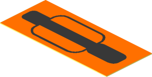 Sticker  0.75 x  1.75 Black Vehicle Door Handle Left on Orange