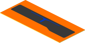Sticker  0.75 x  1.75 Badge "BLUETEC 5" on Orange