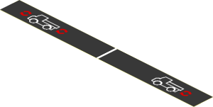 Sticker  0.75 x  7.5 with Two Trucks Diagram