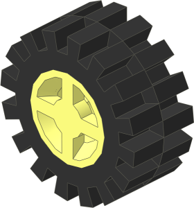Wheel Rim  6.4 x  8 with Tyre  6/ 50 x  8 Offset Tread