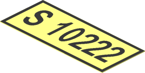 Sticker  0.8 x  1.9 with "S 10222"
