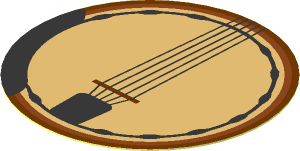 Sticker  1.9 x  1.9 Round with Five-String Banjo