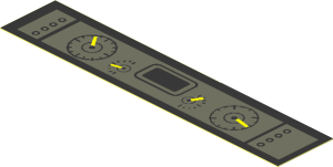 Sticker  0.75 x  3.75 Dark Bluish Grey Control Panel on Black Dashboard