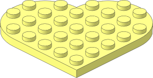 Plate  6 x  6 with Heart Shape
