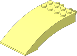 Hinge Brick  4 x  8 x  2 Curved Locking with 2 Dual Fingers