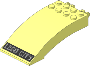 Hinge Brick  4 x  8 x  2 Curved Locking with 2 Dual Fingers with "LEGO CITY" Sticker