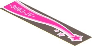 Sticker  0.9 x  3.9 with "3063-JV" and Magenta Shooting Star, Right