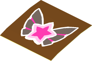 Sticker  1.6 x  1.9 with Magenta Star on Butterfly Wings (Formed)