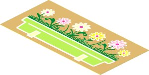 Sticker  1.9 x  3.9 with Lime Flower Box