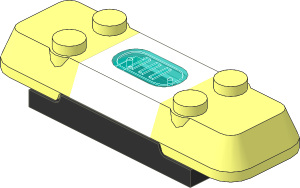 Electric Light & Sound Brick  2 x  6 with Silver Button and Black Base