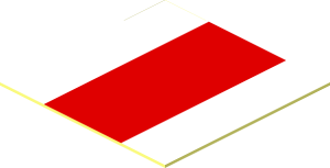 Sticker  0.8 x  0.8 with Red Rectangle on White Background