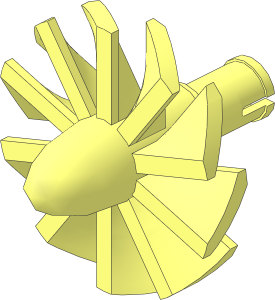 Plane Jet Engine Fan with 10 Blades and Technic Pin