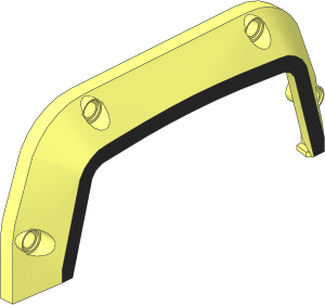Technic Panel 15 x  2 x  7 Mudguard with Trapezoidal Arch with Black Outline Pattern