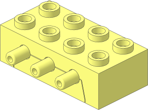 Technic Pneumatic Distribution Block  2 x  4 (Complete)