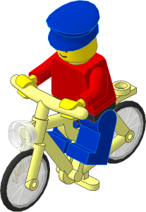 Minifig Bicycle with Rider (Complete)