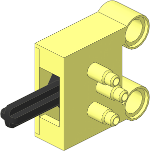 Technic Pneumatic Valve with Pegholes and Stepped Outlets (Neutral Position)
