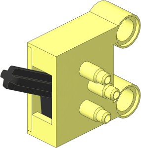 Technic Pneumatic Valve with Pegholes and Stepped Outlets (Up Position)