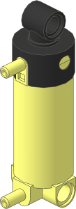 Technic Pneumatic Cylinder  2 x  2 x  5 with Curved Base (Retracted)