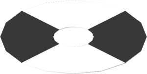 Sticker  2.9 x  2.9 Round with 16 LDU Hole with 4 Alternating Black/White Sectors