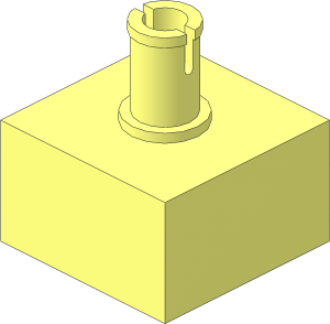 Brick  2 x  2 no Studs with Pin Vertical