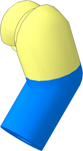 Minifig Arm Left with Medium Blue Lower Arm Pattern