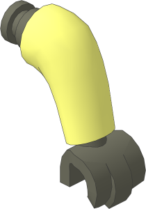 Figure Duplo Arm Left Forward Bent with Dark Bluish Grey Hand Pattern