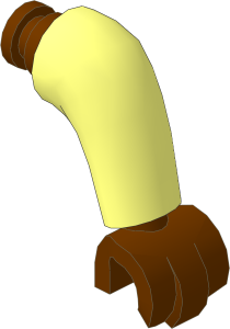 Figure Duplo Arm Left Forward Bent with Reddish Brown Hand Pattern