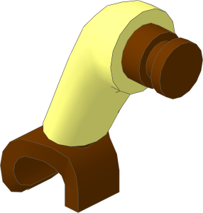 Figure Duplo Arm Right Forward Bent with Reddish Brown Hand Pattern