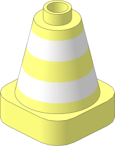 Duplo Cone  2 x  2 x  2 Square Base without Bottom Tube with Reflective White Stripes Pattern