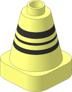 Duplo Cone  2 x  2 x  2 Square Base without Bottom Tube with Black Stripes Pattern